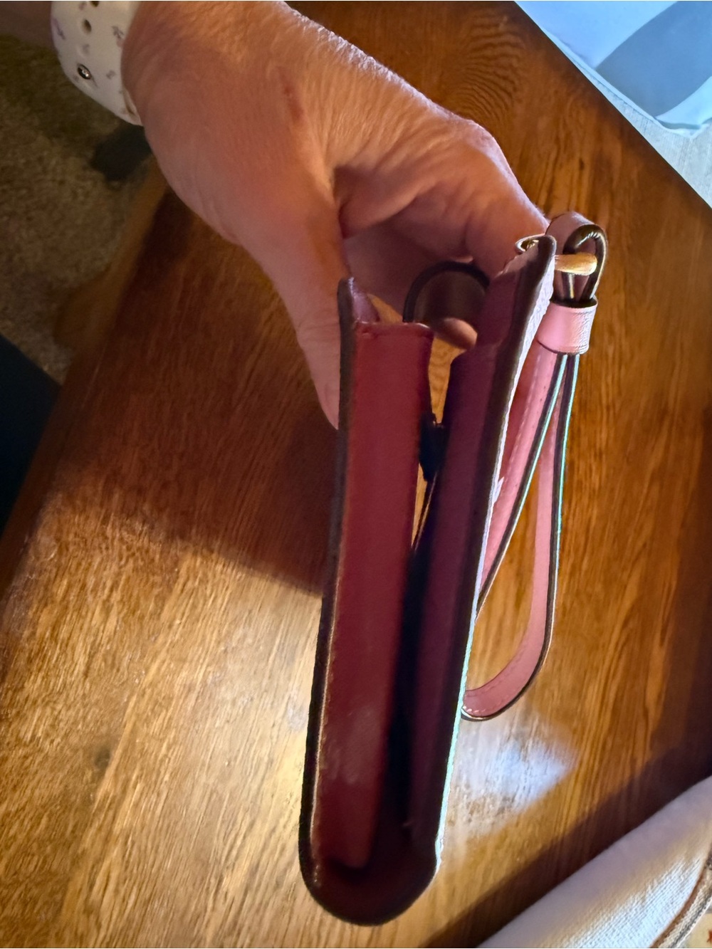 Coach Pink Leather Wristlet Clutch - Picture 4 of 5